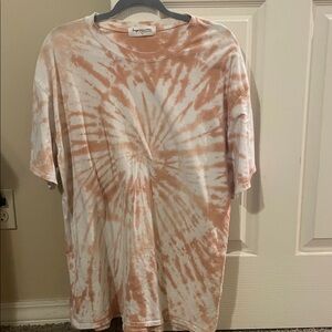 Impressions Peach and White Tie-Dye Tee